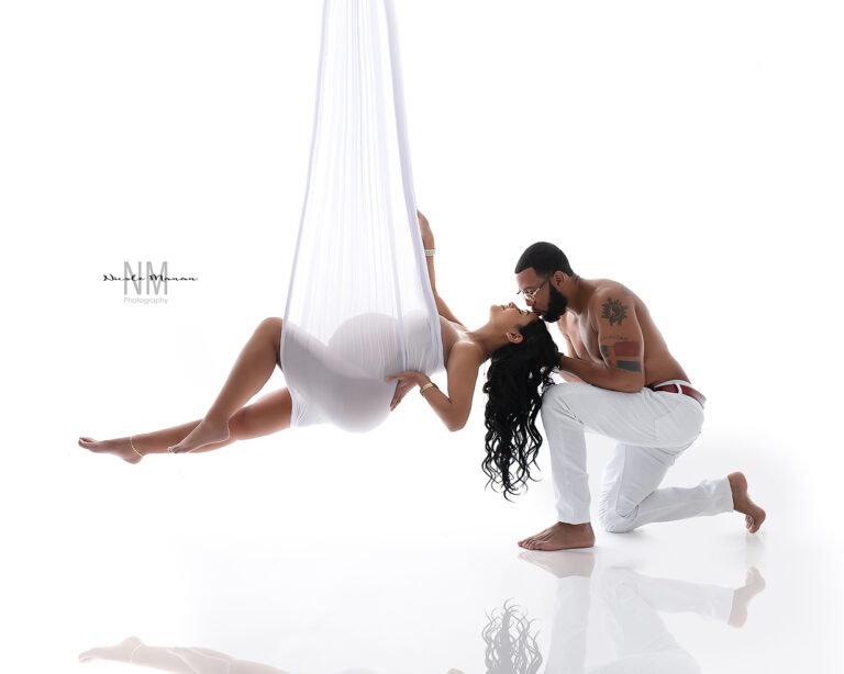 Beautiful Studio Maternity Session including Hanging Maternity Pose